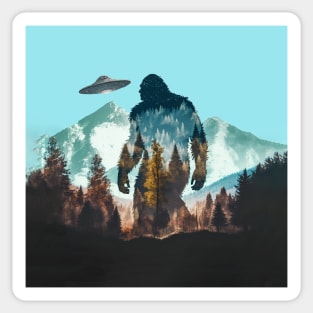 Sasquatch Bigfoot UFO Sticker